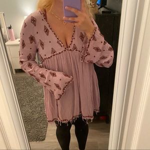 Free People Boho Purple Long Sleeve